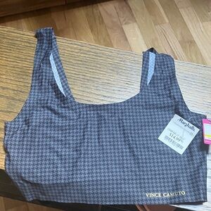 Vince Camuto Black Houndstooth Bralette